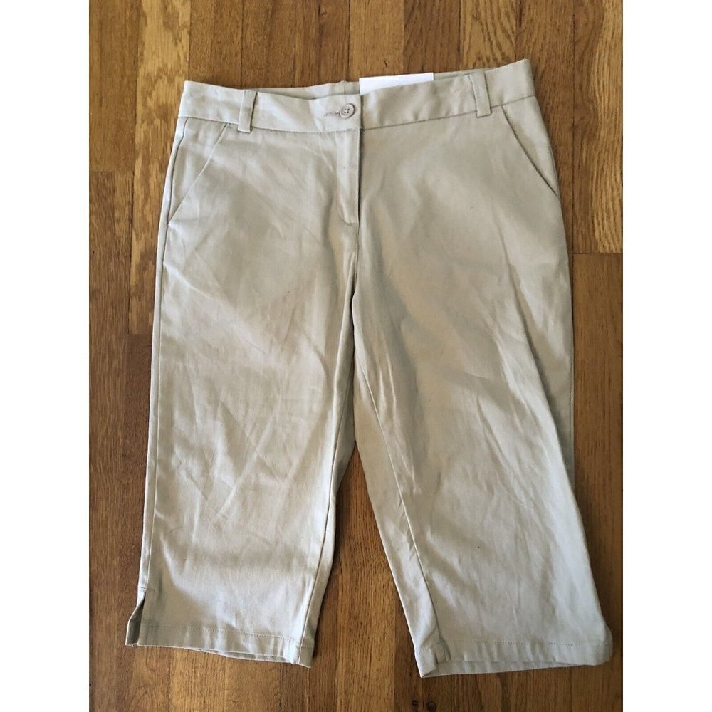 Izod Approved School Wear Girls Sizes 14R Bermuda Shorts Khaki Regular Fit